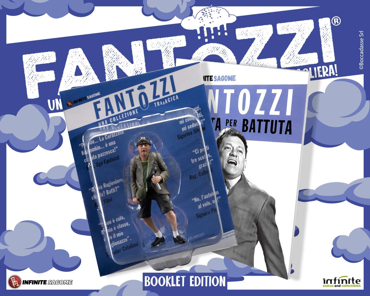 INFINITE STATUE FANTOZZI FANTOZZI ALLA BERSAGLIERA BOOKLET EDITION INFINITE SAGOME MINI FIGURA 10 cm