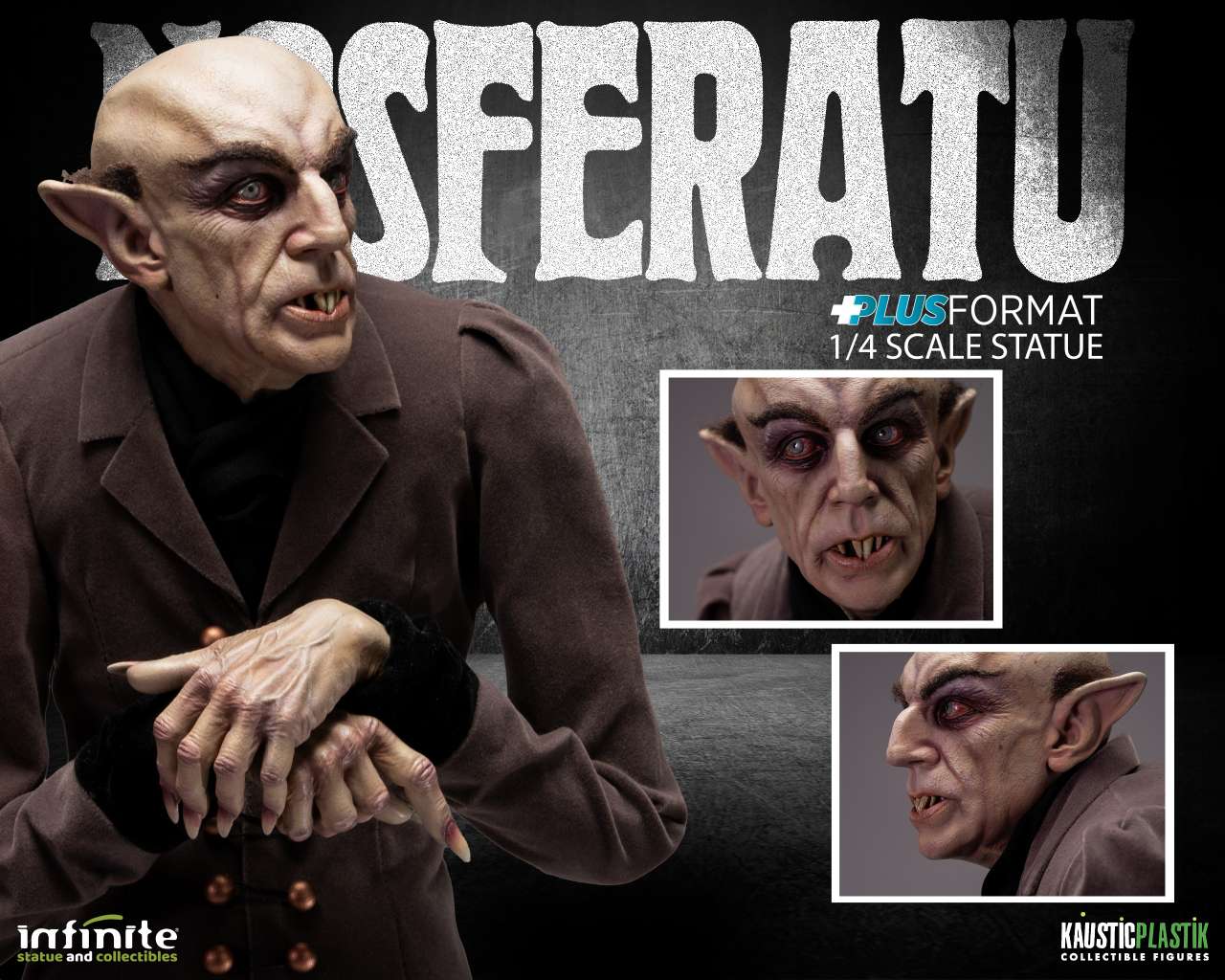 NOSFERATU  STATUA RESINA FORMATO PLUS 1/4 61 CM INFINITE STATUE