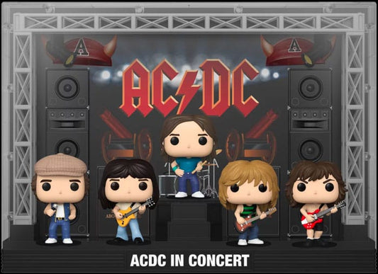 AC/DC Funko Pop Moments Dlx Vinile 5 Figure AC/DC In Concerto 9 Cm