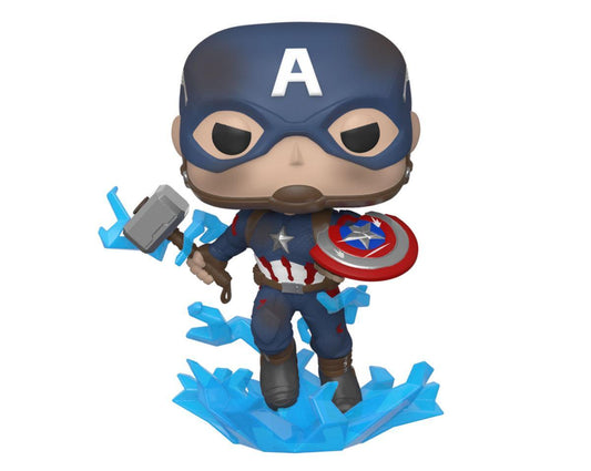 Avengers Endgame Funko Pop Vinile Figura Captain America Con Scudo Rotto 9 cm