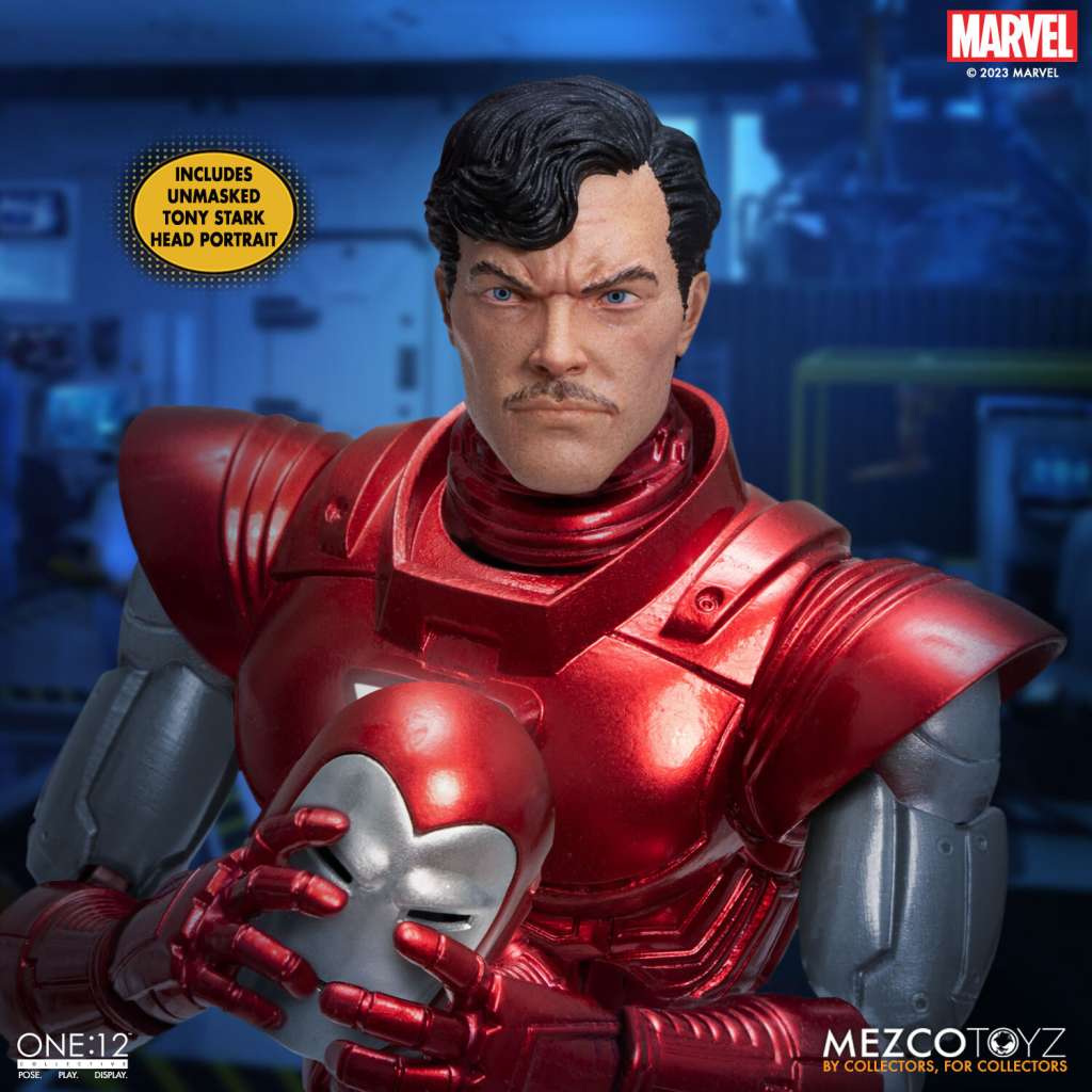 MEZCO TOYS ONE 12 COLL IRON MAN SILVER CENTURION AF ACTION FIGURE 17 cm