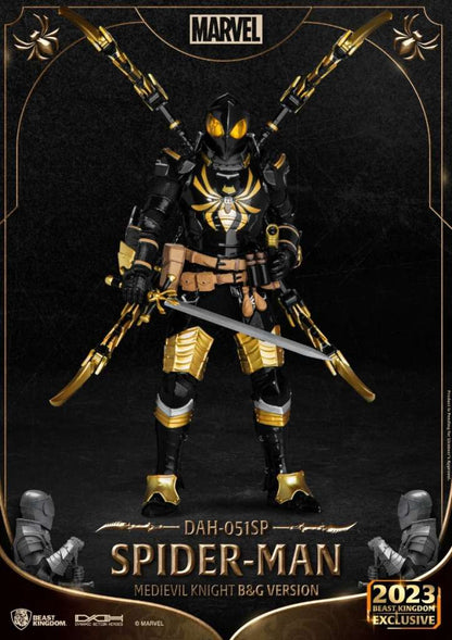 BEAST KINGDOM MEDIEVAL KNIGHT SPIDER-MAN B&G VER. FIGU ACTION FIGURE 20 cm