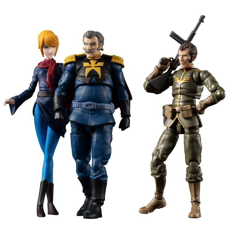 MOBILE SUIT GUNDAM G.M.G. ACTION FIGURES CON VEHICLE PRINCIPALITY OF ZEON TEAM RAMBA RAL SET 10 CM MEGAHOUSE