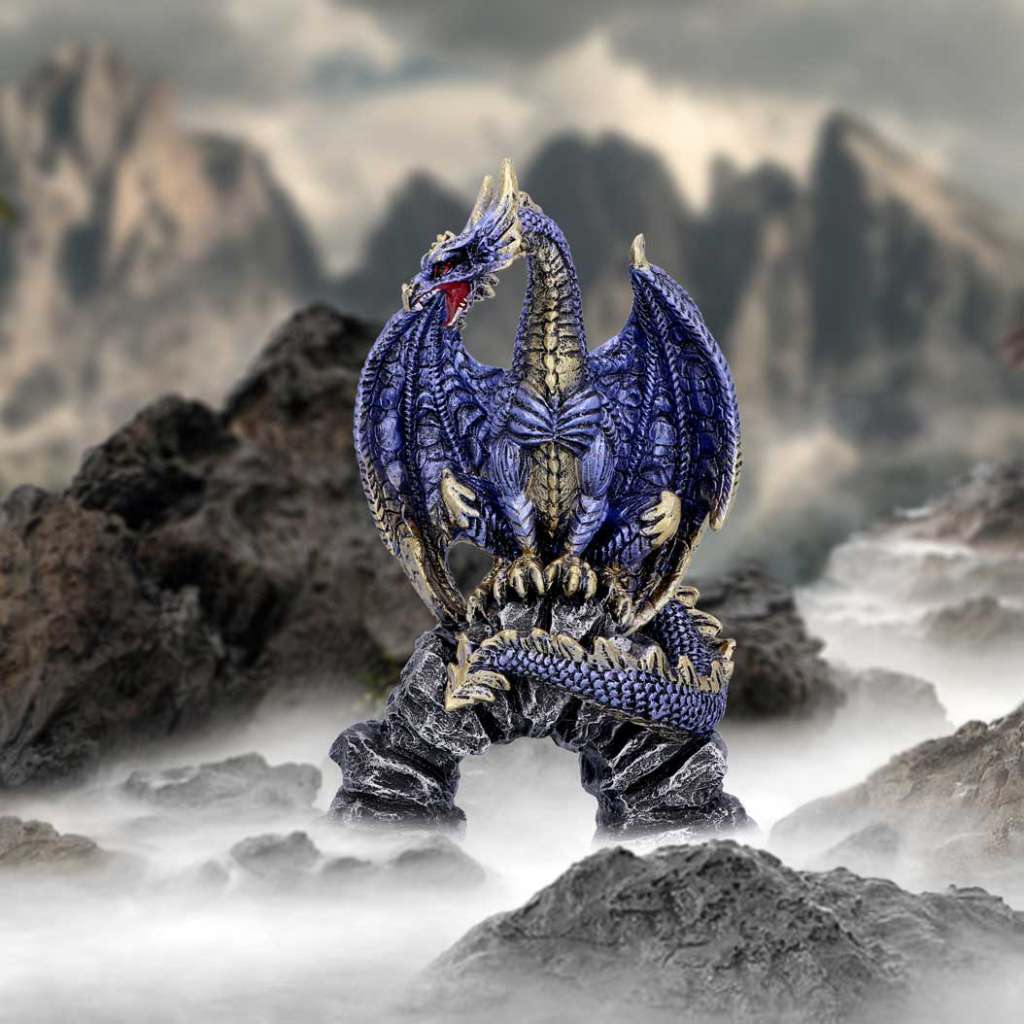 DRAGON FIGURINE METALLIC BLUE ACKO
