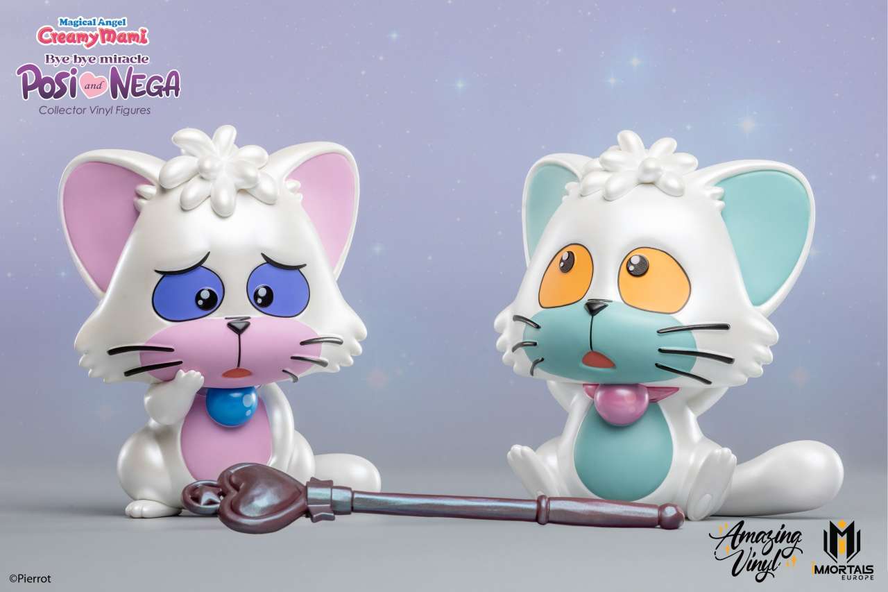 IMMORTALS COLLECTIBLES MAGICAL ANGEL CREAMY MAMI POSI NEGA BYE BYE MIRACLE VINYL PEARL EXCLUSIVE S STATUA 13 cm EXCLUSIVE