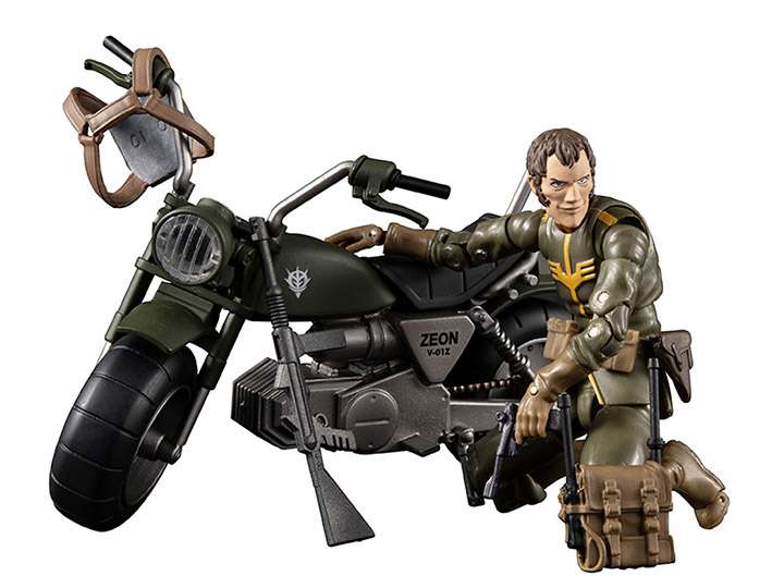 MEGAHOUSE - GUNDAM MS ZEON SOLDIER + MOTROCYCLE SET ACTION FIGURE 10 cm