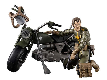 MEGAHOUSE - GUNDAM MS ZEON SOLDIER + MOTROCYCLE SET ACTION FIGURE 10 cm