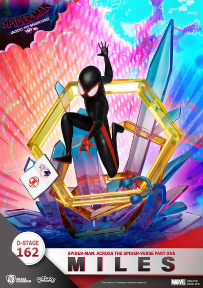 BEAST KINGDOM D- STAGE SPIDER-MAN ACROSS SPIDER-VERSE PART ONE MILES STATUA 15cm