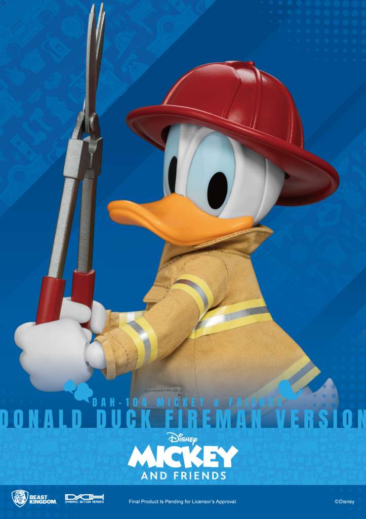 MICKEY & FRIENDS DYNAMIC 8CTION HEROES ACTION FIGURA 1/9 DONALD DUCK FIREMAN VER. 24 CM BEAST KINGDOM TOYS