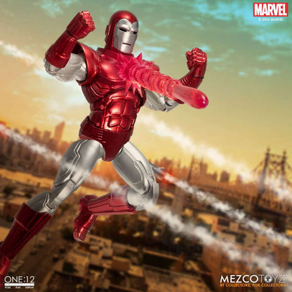 MEZCO TOYS ONE 12 COLL IRON MAN SILVER CENTURION AF ACTION FIGURE 17 cm