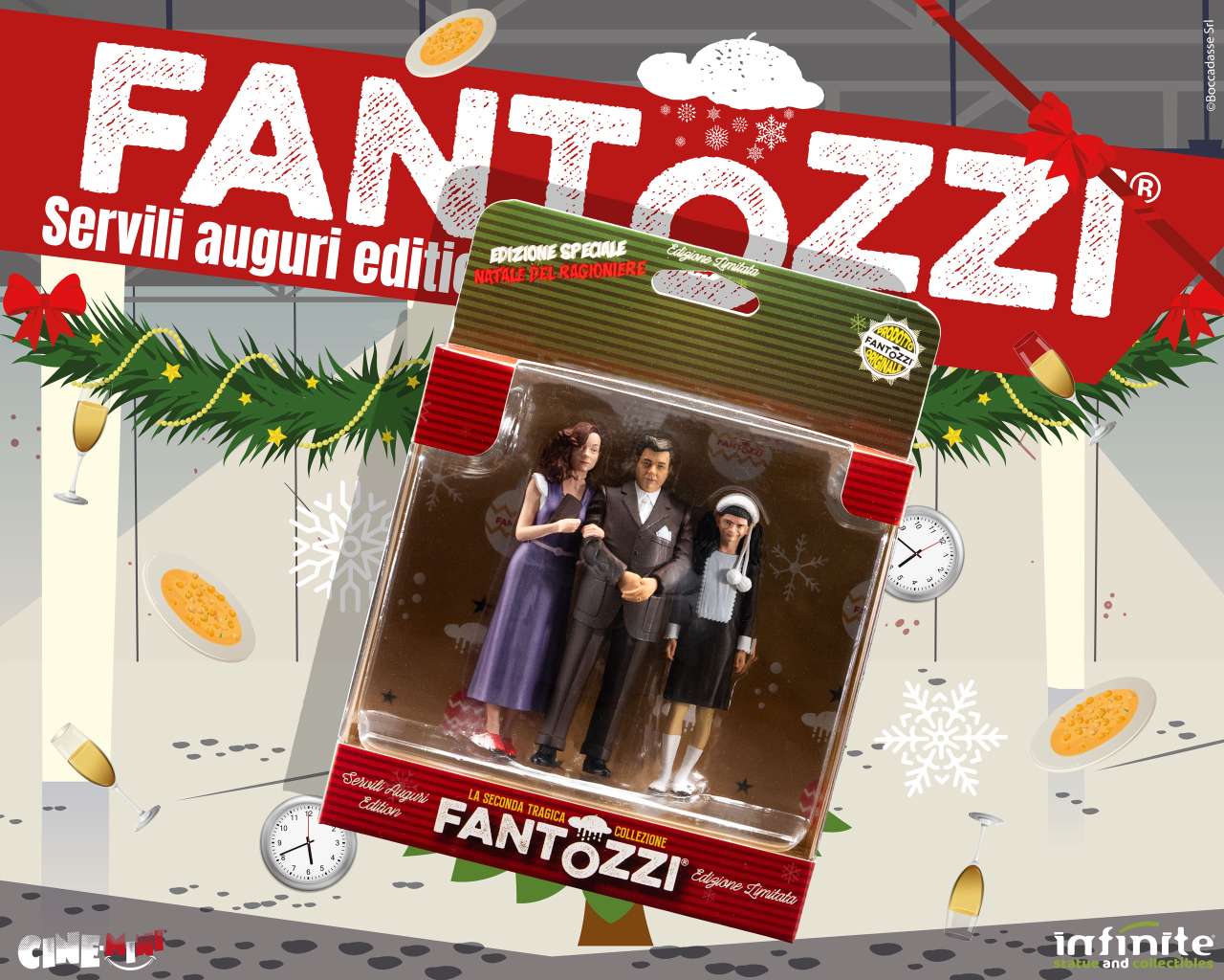 INFINITE STATUE FANTOZZI FAMIGLIA FANTOZZI RAG UGO SERVILI AUGURI EDITION CINEMINI PVC MINI FIGURA 10 cm