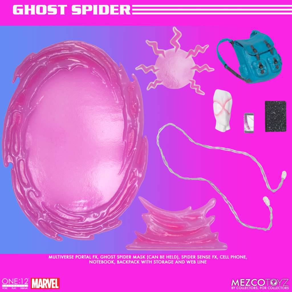 MEZCO TOYS ONE 12 COLLECTIVE GHOST-SPIDER AF ACTION FIGURE 15 cm