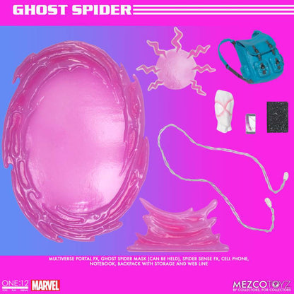 MEZCO TOYS ONE 12 COLLECTIVE GHOST-SPIDER AF ACTION FIGURE 15 cm