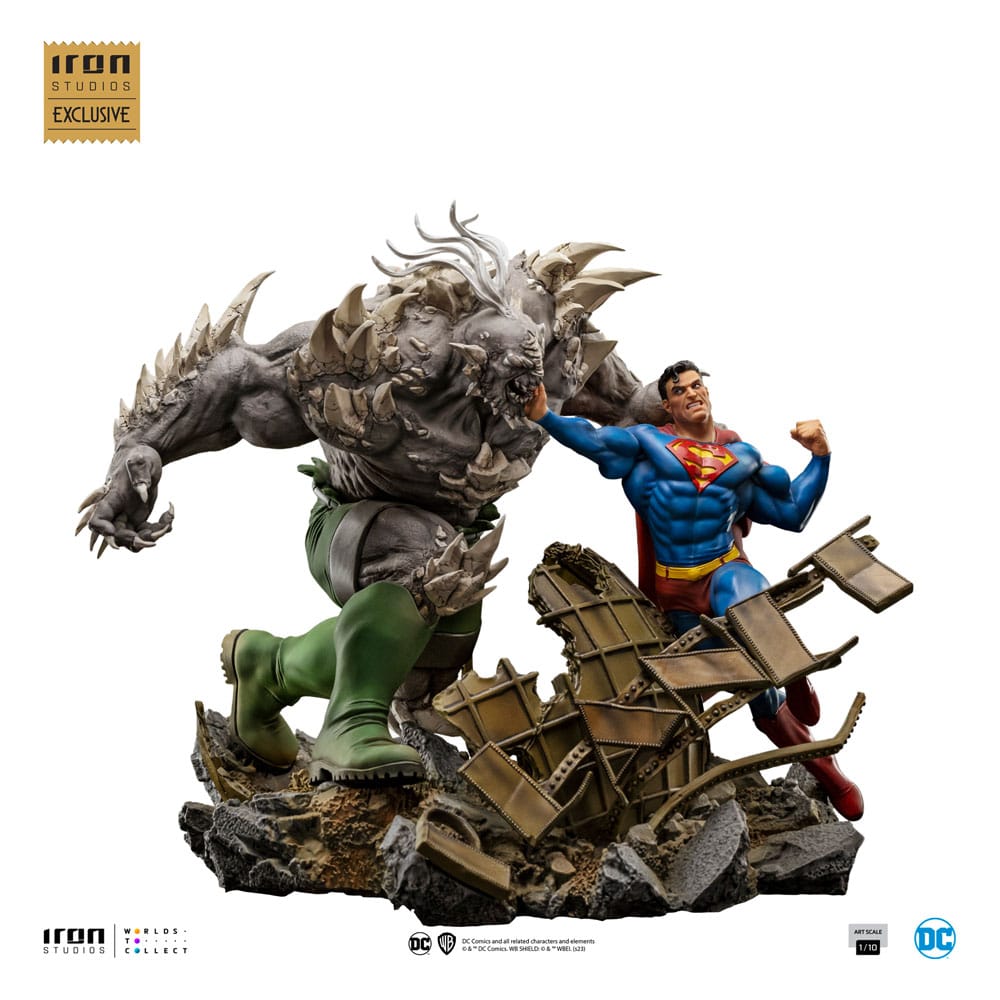 Dc Comics Bds Art Scale Statua 1/10 Superman Vs Doomsday Heo Eu Esclusiva 30 Cm Iron Studios