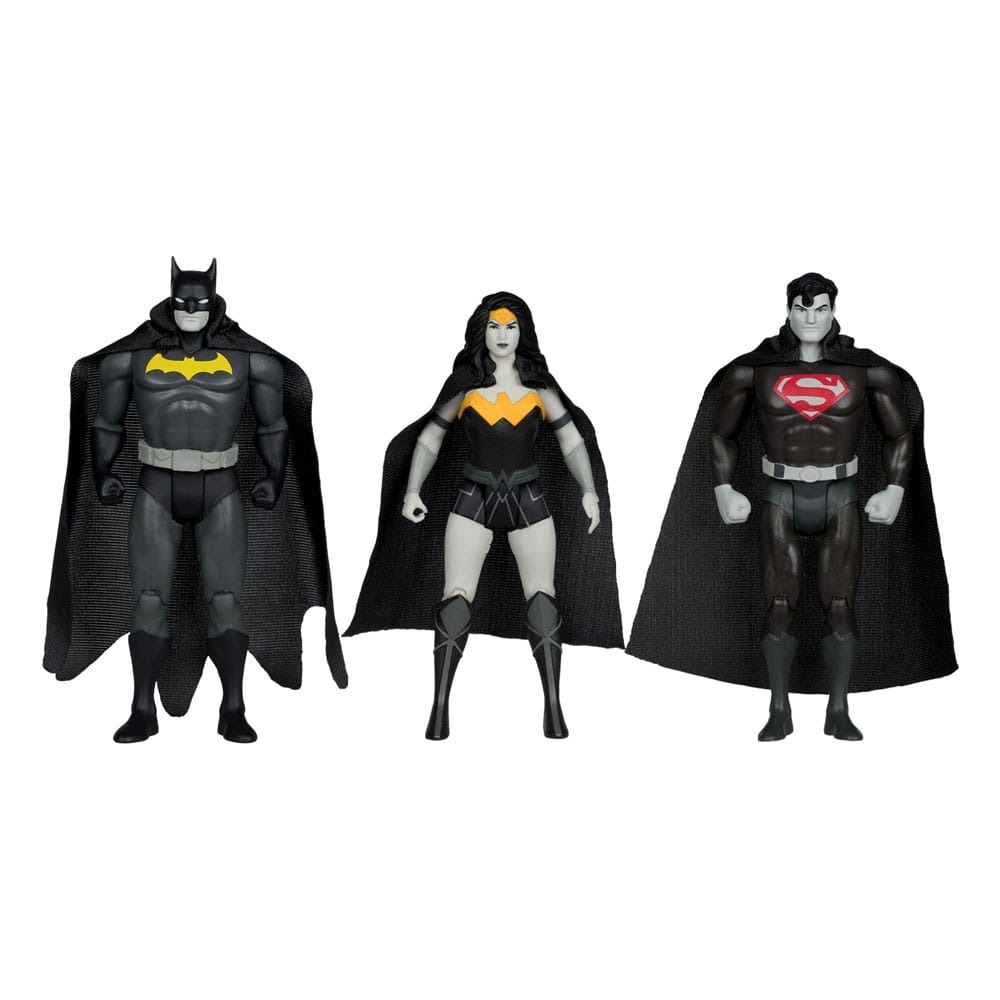 DC Direct Super Powers Action Figures Batman, Superman & Wonder Woman Black & White Accent Edition Gold Label 13 Cm McFarlane