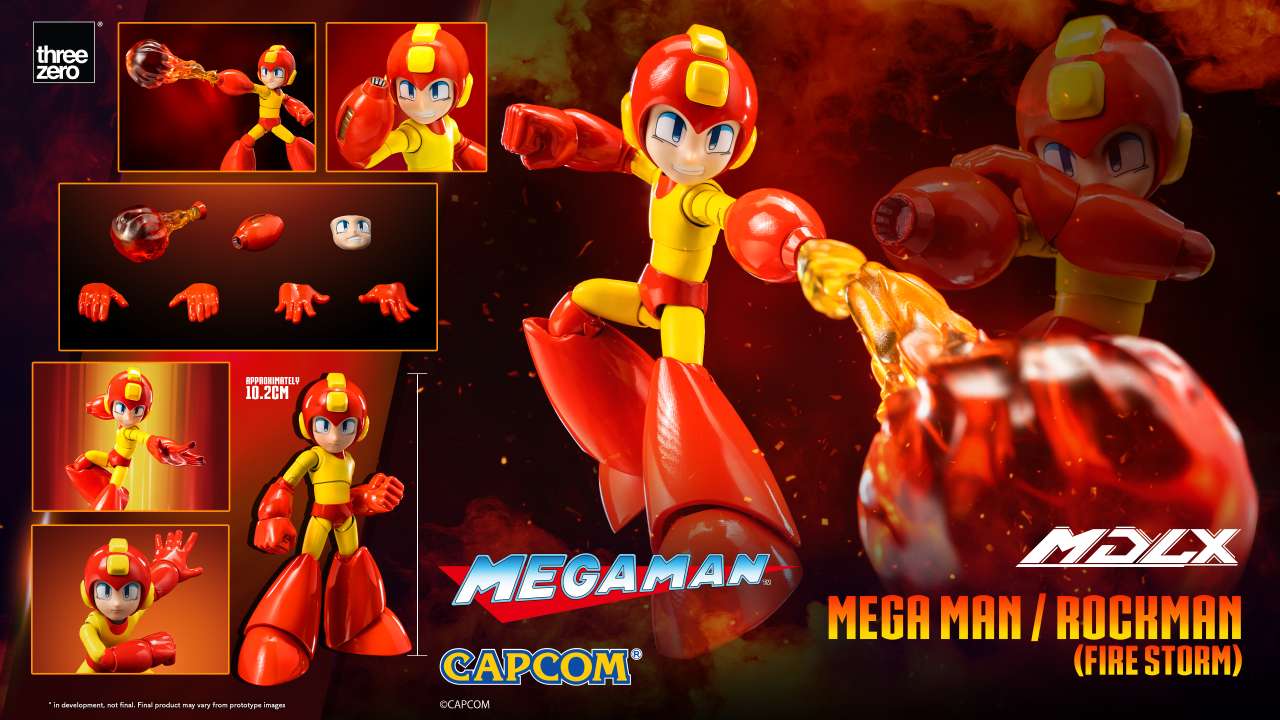 THREEA TOYS/THREEZERO MEGA MAN FIRE STORM MDLX AF ACTION FIGURE 10 cm