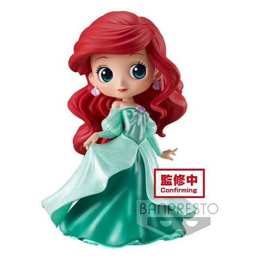 Disney Q Posket Mini Figura Ariel Princess Dress Glitter Line 14 Cm Banpresto