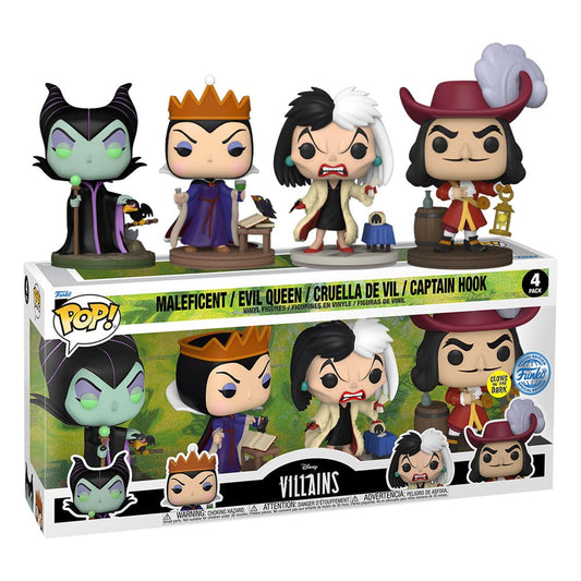 Disney Villains Pop! Movies Vinile Figura 4-pack Villains (gw)(emea) 9 Cm Funko