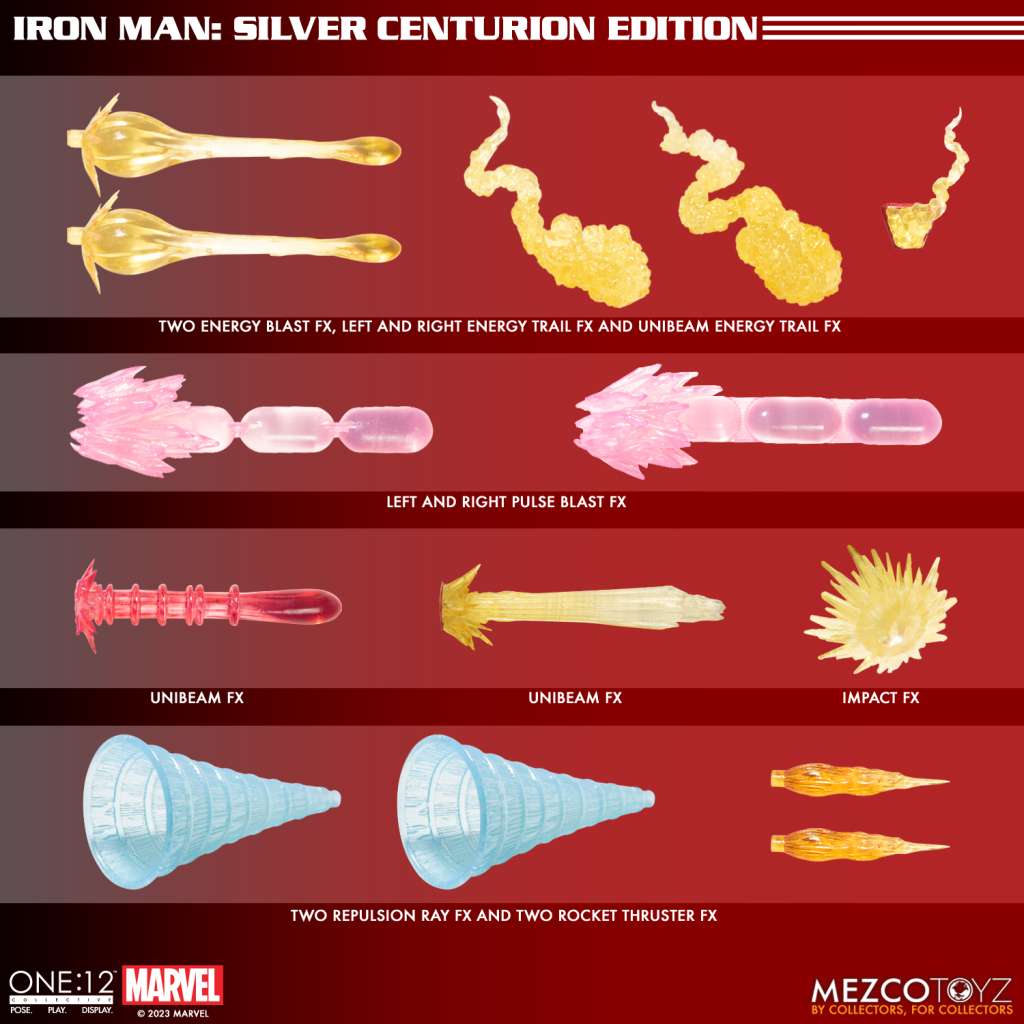 MEZCO TOYS ONE 12 COLL IRON MAN SILVER CENTURION AF ACTION FIGURE 17 cm