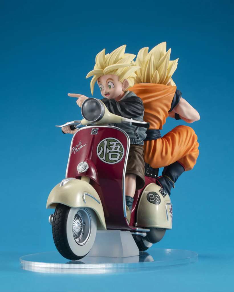 MEGAHOUSE SON GOKU & SON GOHAN DRAGON BALL Z DSK REAL MCCOY EX SUPER SAIYAN BIKE VER. STATUA 11 CM
