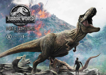 PRIME 1 JURASSIC WORLD FK T-REX/CARNOTAURUS STAT STATUA 49 cm