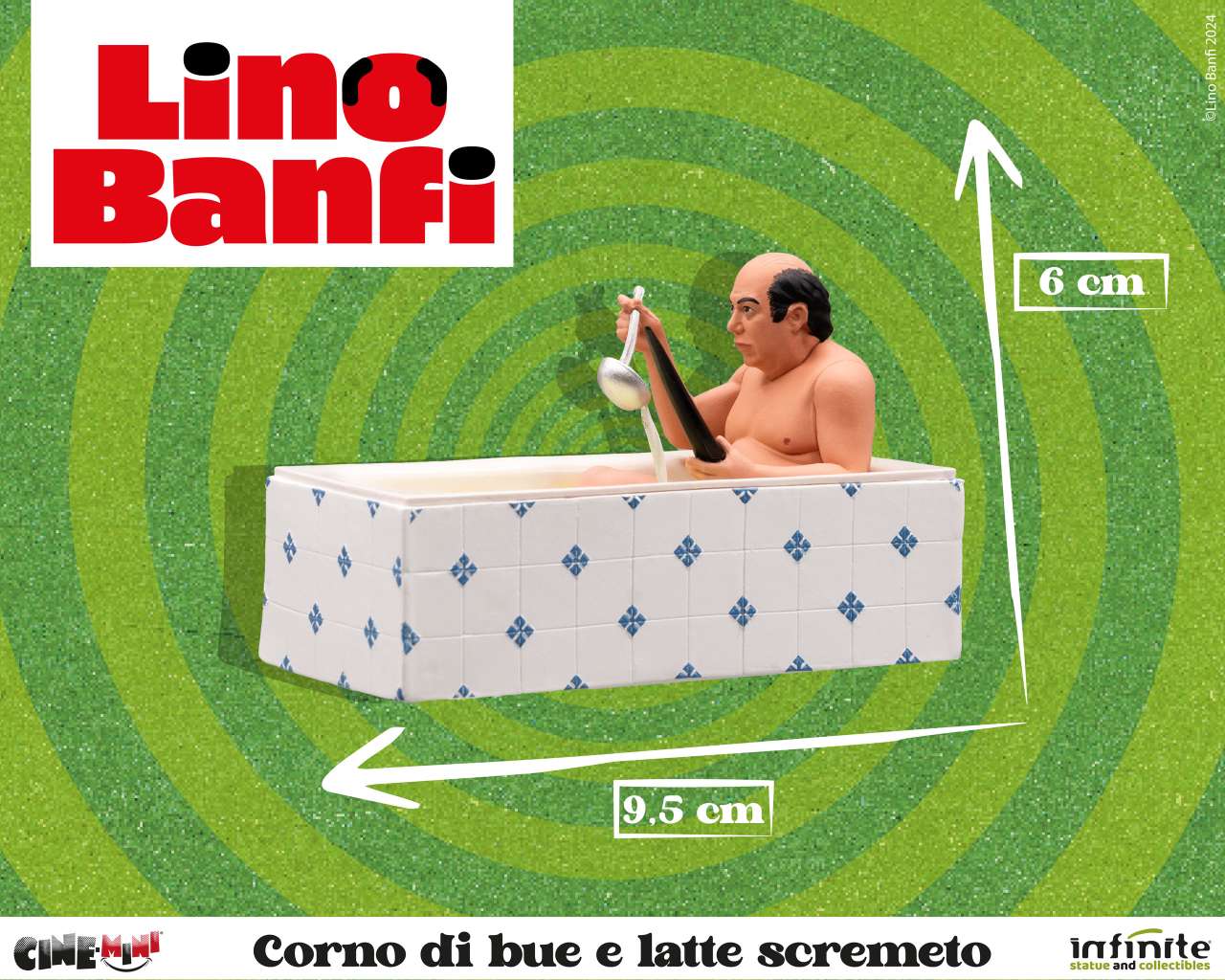 INFINITE STATUE LINO BANFI CORNO DI BUE E LATTE SCREMETO CINEMINI PVC MINI FIGURA 9.5 cm