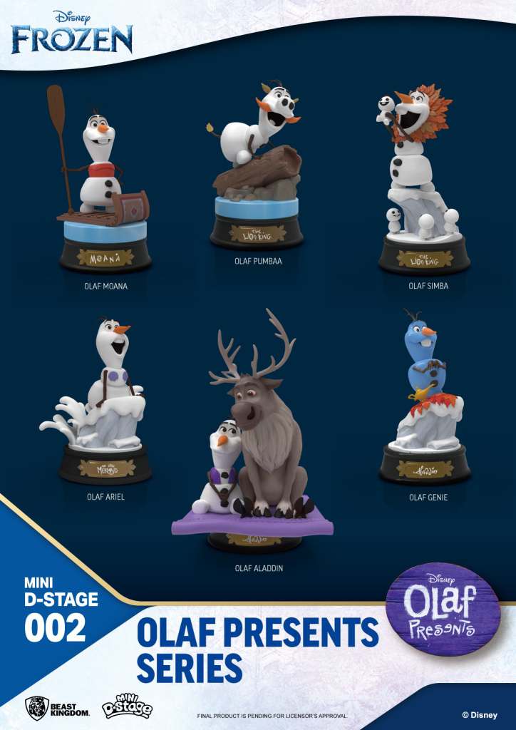 BEAST KINGDOM MINI D-STAGE OLAF PRESENTS SET MINI FIGURA 9.5 cm