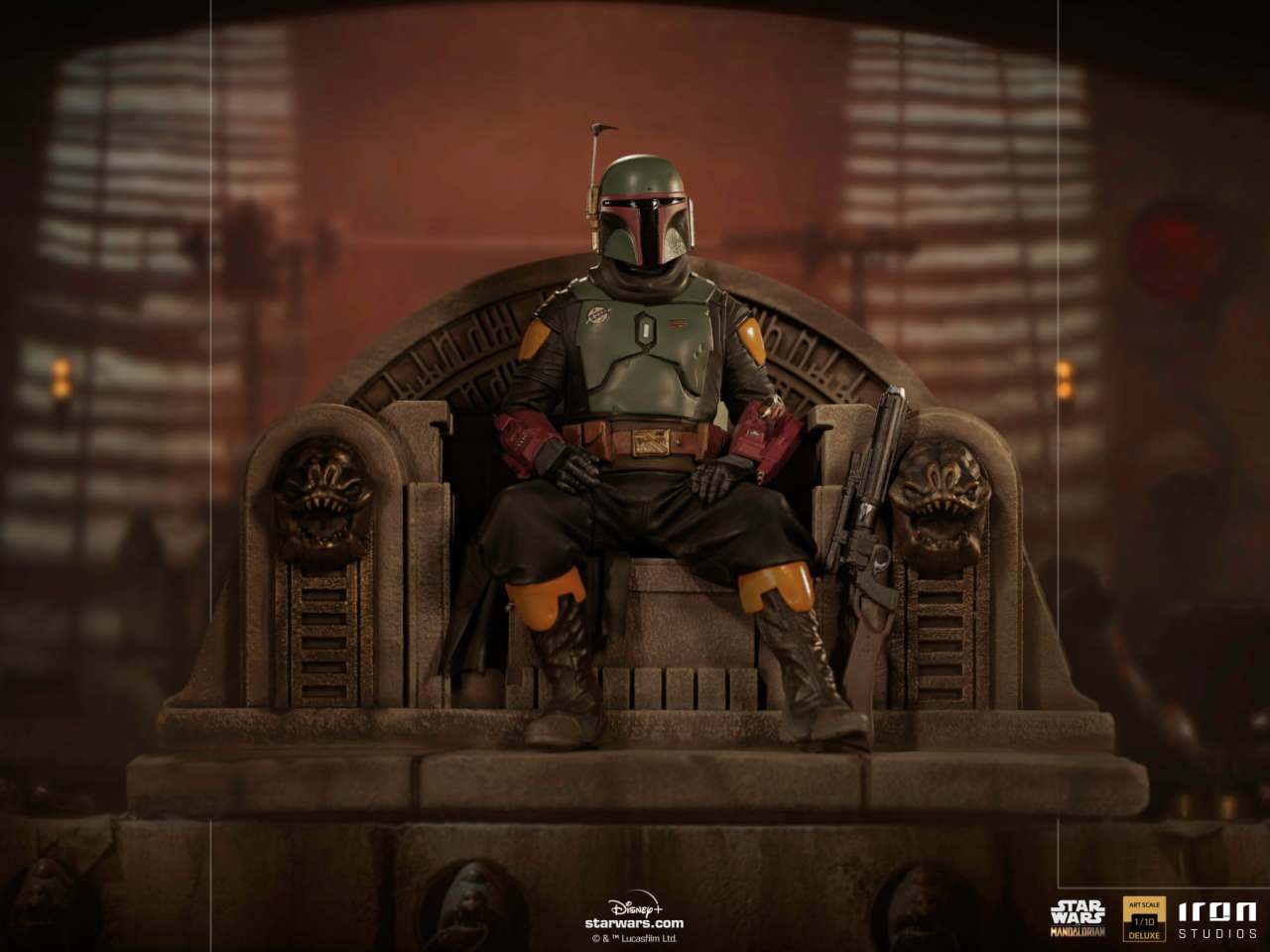 IRON STUDIOS MANDALORIAN BOBAFETT THRONE DLX 1/10 STATUA 18 cm