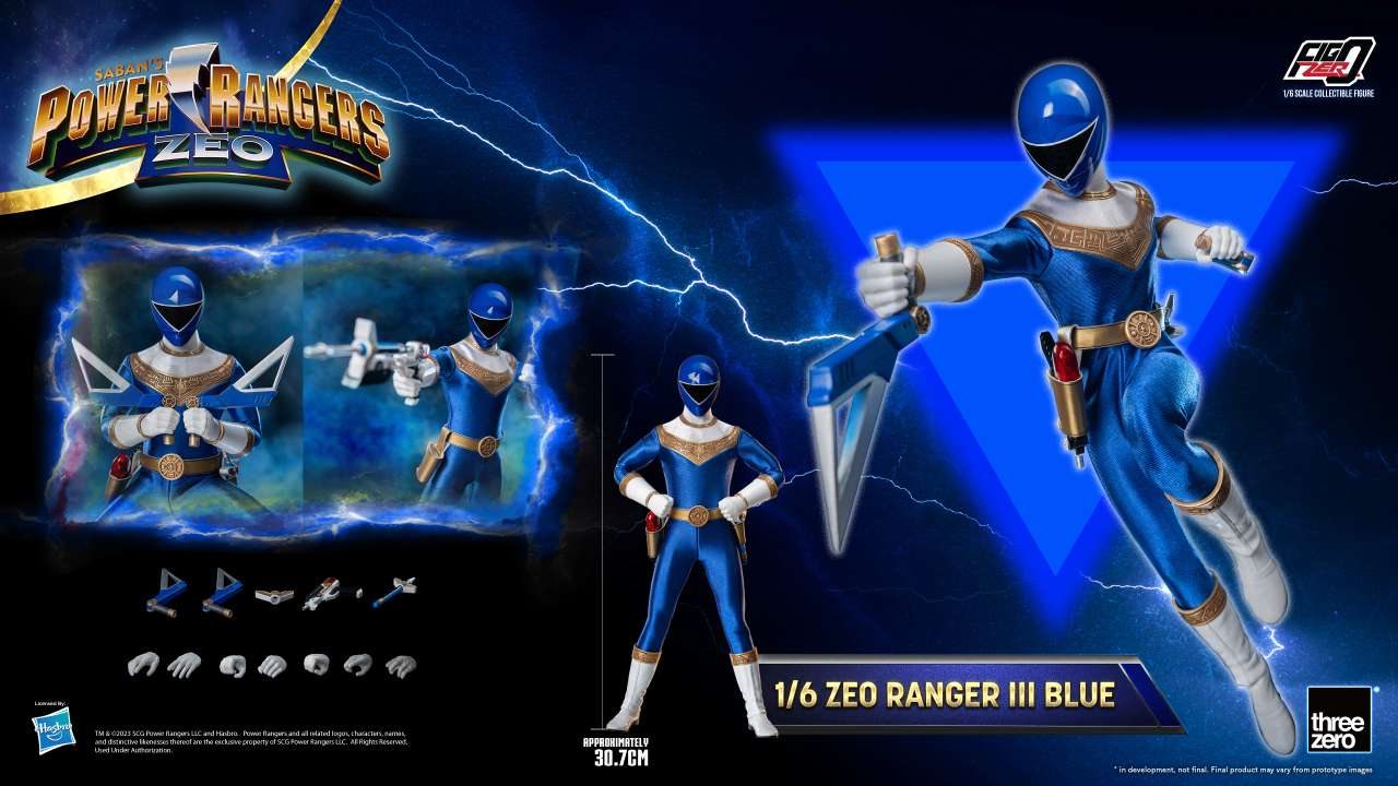 THREEA TOYS/THREEZERO POWER RANGERS ZEO RANGER III BLUE 1/6 ACTION FIGURE 30 cm