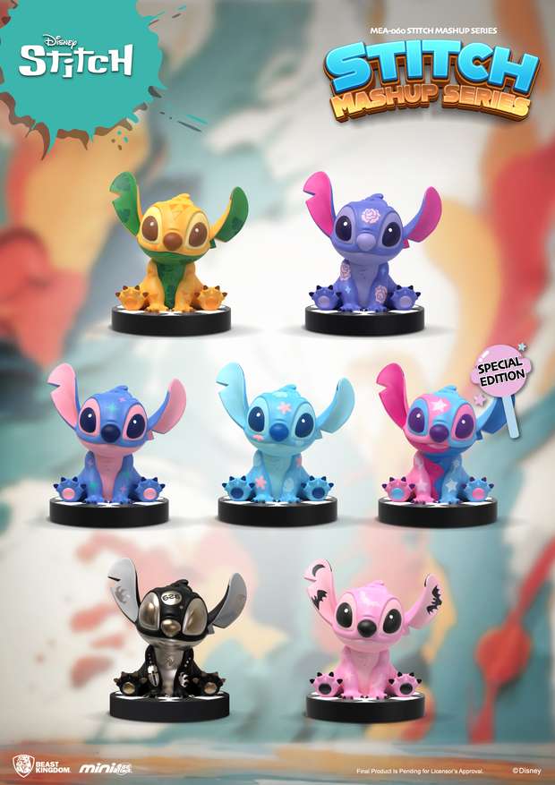 BEAST KINGDOM MINI EGG ATTACK STITCH MASHUP BLIND BOX DISPLAY (6) MINI FIGURA 8 cm