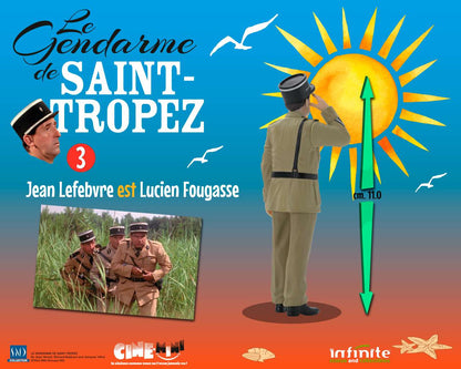 INFINITE STATUE LE GENDARME DE SAINT-TROPEZ #3 JEAN LEFEBVRE EST LUCIEN FOUGASSE CINE-MINI PVC MINI FIGURA 10 cm