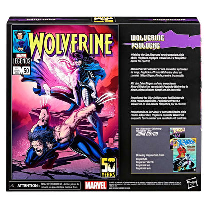 WOLVERINE 50TH ANNIVERSARY MARVEL LEGENDS ACTION FIGURA 2-PACK WOLVERINE & PSYLOCKE 15 CM HASBRO