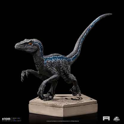 Jurassic World Icons Statue Velociraptor Blue 9 cm