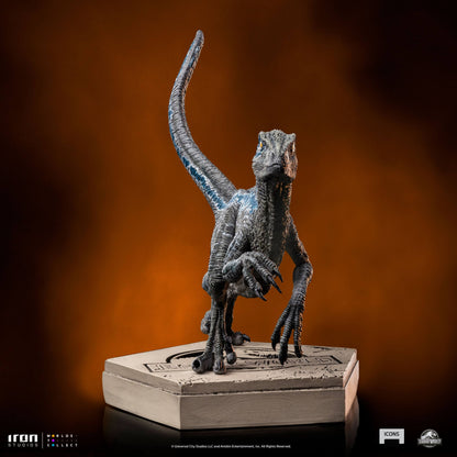 Jurassic World Icons Statue Velociraptor Blue 9 cm