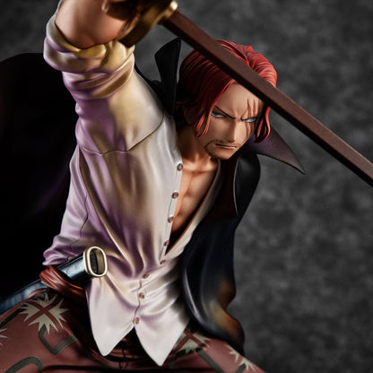 Hot Deals One Piece P.O.P PVC Statue Playback Memories Red-haired Shanks 21 cm