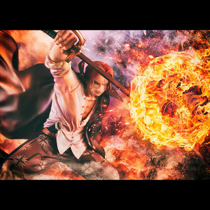 Hot Deals One Piece P.O.P PVC Statue Playback Memories Red-haired Shanks 21 cm