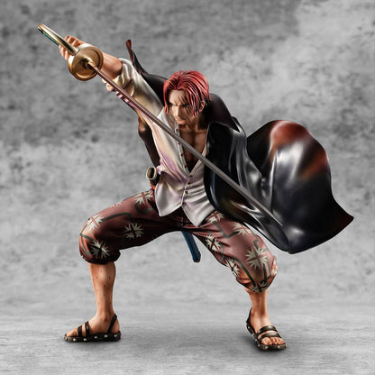 Hot Deals One Piece P.O.P PVC Statue Playback Memories Red-haired Shanks 21 cm