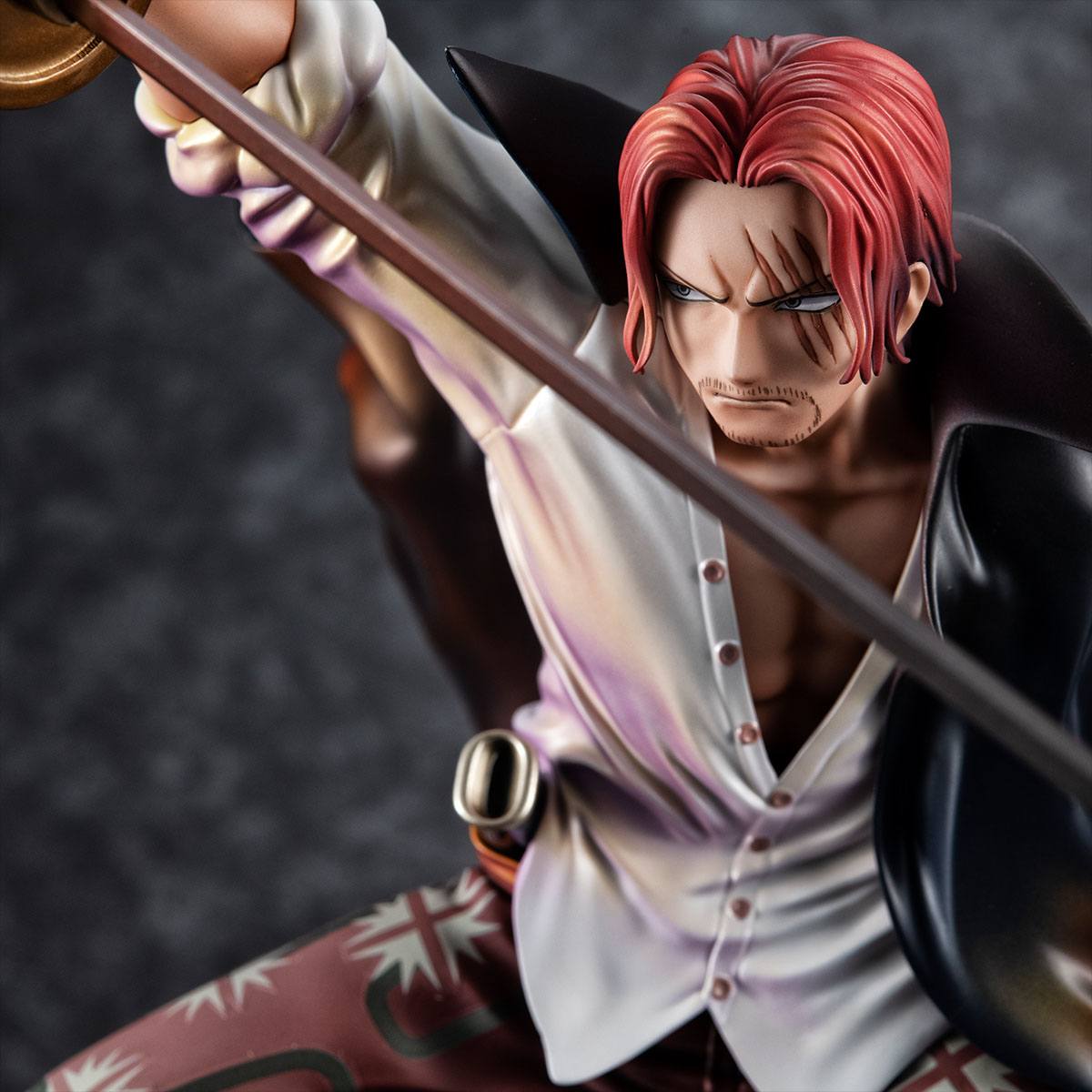 Hot Deals One Piece P.O.P PVC Statue Playback Memories Red-haired Shanks 21 cm