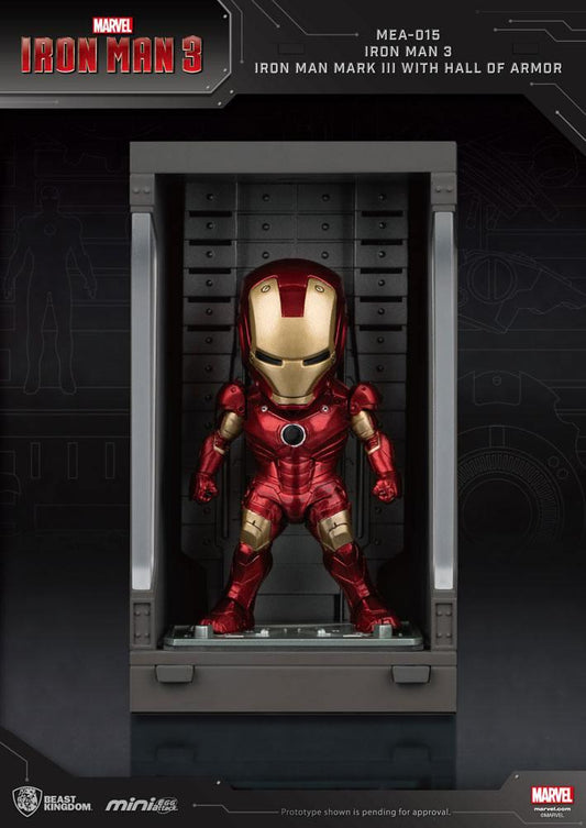 Iron Man 3 Statua Sala Delle Armature Mark Iii Figura 8cm Mini Uova Beast Kingdom