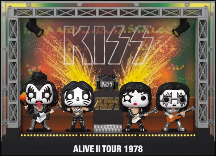 Kiss Pop! Moments Dlx Vinile Figura 4-pack Alive Ii 1978 Tour 9 Cm Funko