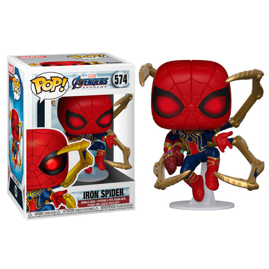 Marvel Avengers Endgame Funko Pop Figura Iron Spider Con Nano Gauntlet 9cm