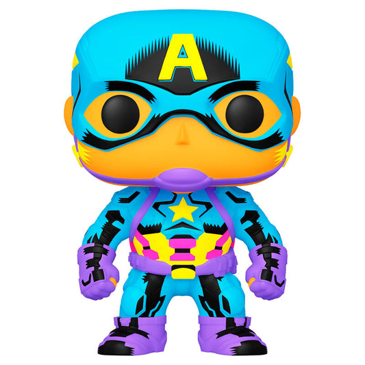 Marvel Black Light Funko POP Super Eroi Vinile Figura Capitan America 9 cm