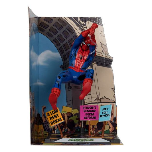 Marvel Collection Pvc Statua 1/10 Spider-man & Scene Gold Label (the Amazing Spider-man -68) 15 Cm Mcfarlane Toys