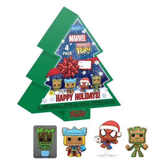 Marvel Holiday 2022 Pocket Pop! Vinile Portachiavis 4-pack Tree Holiday Box 4 Cm Funko