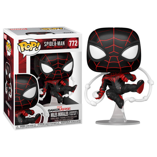 Marvel Spiderman Funko Pop Film Vinile Figura Miles Morales Tuta Tecnica Avanzata 9 cm