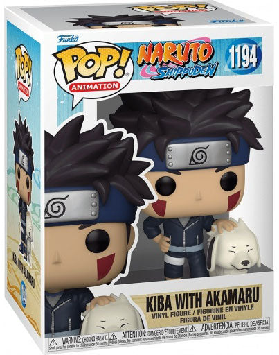 Naruto Shippuden Funko POP Animation Vinile Figura Kiba con Akamaru 9 cm