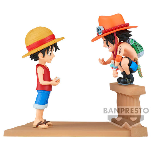 One Piece Monkey D Luffy & Portgas D Ace World Collectable Log Stories Figura 8cm Banpresto