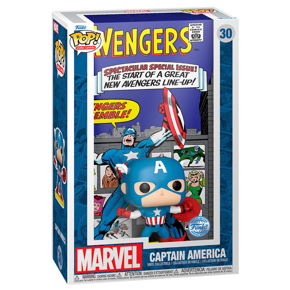 Pop Figura Comic Cover Marvel Avengers Captain America Esclusiva Funko