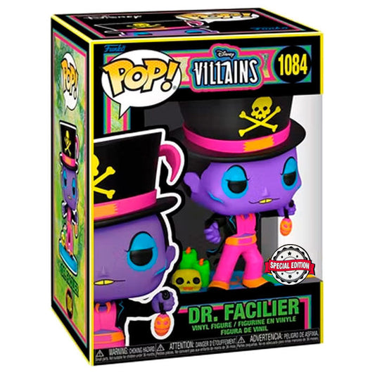 Pop Figura Disney Villains Dr. Facilier Black Light Esclusiva Funko