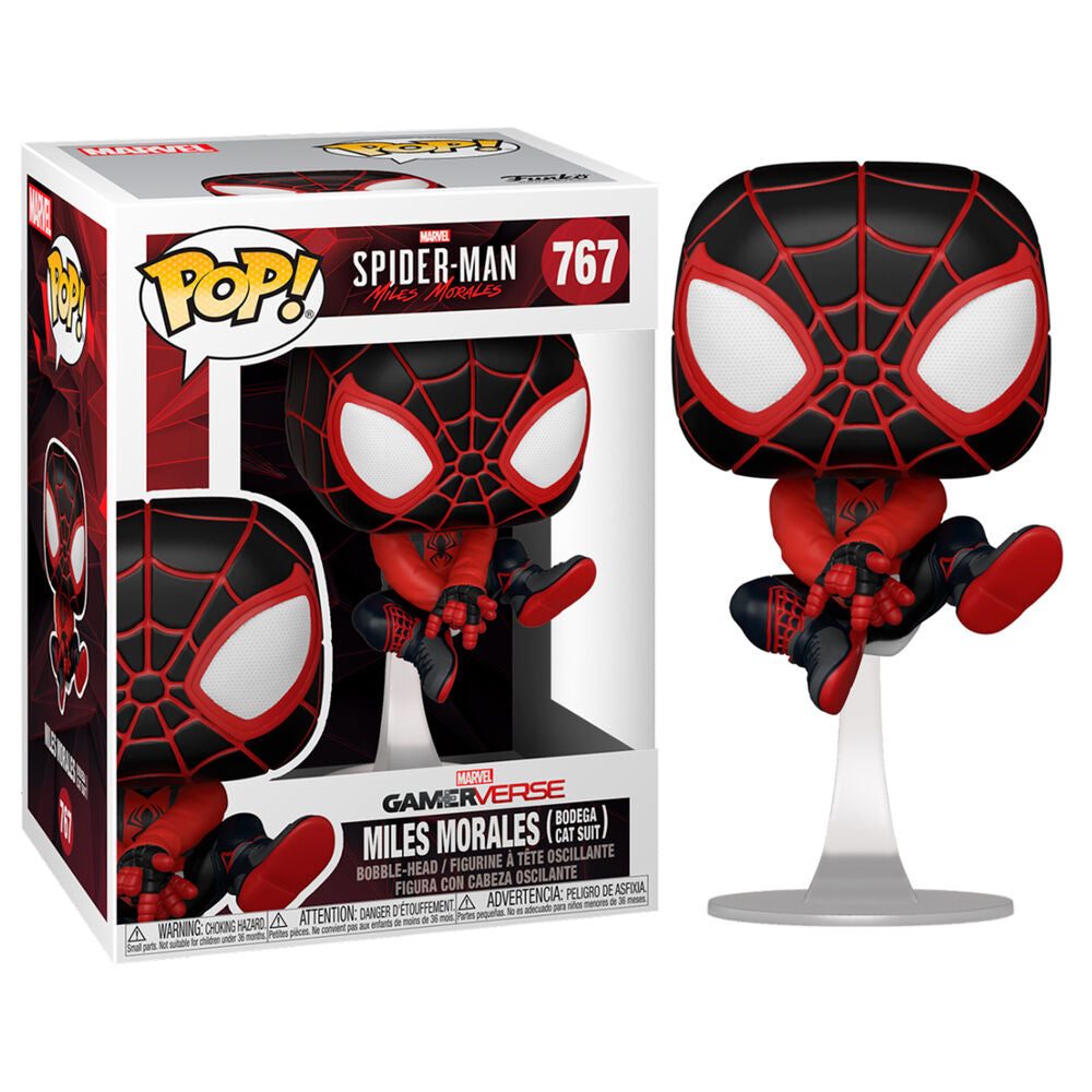 Pop Figura Marvel Spiderman Miles Morales Bodega Cat Suit Funko